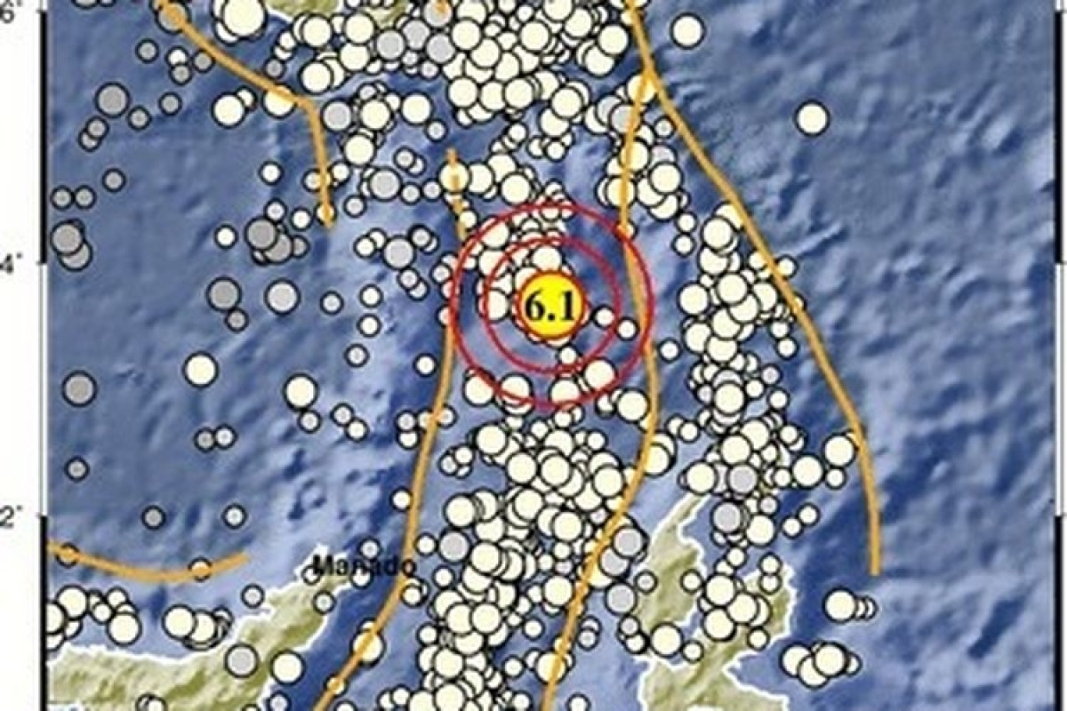 Hình ảnh đo trận động đất. (nguồn: Kompas)