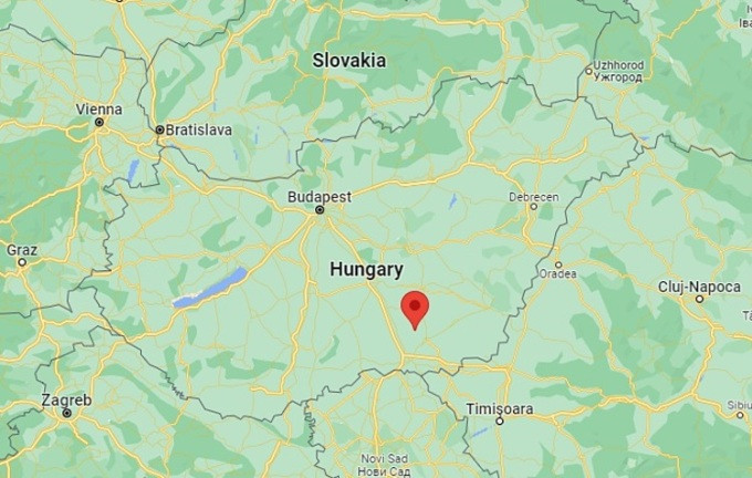 Vị trí xảy ra tai nạn ở thị trấn Mindszent, đông nam Hungary. Đồ họa: Google Maps.