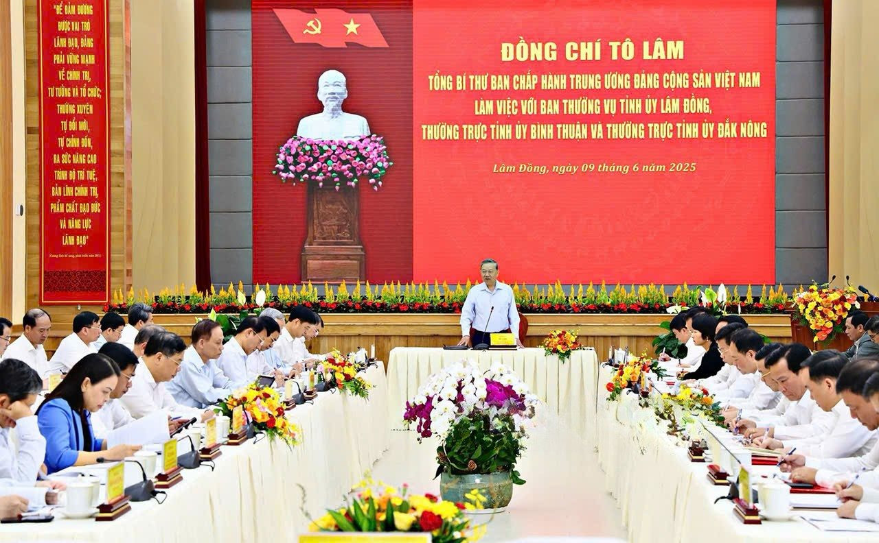 Tổng Bí thư Tô Lâm: Lâm Đồng mới phải triển khai đồng bộ các đột phá chiến lược gắn với thực tiễn phát triển vùng và Nghị quyết lớn của Trung ương