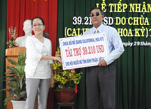 Hội Người mù tỉnh: Nhận tài trợ hơn 39.000 USD