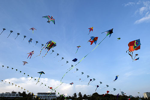 Colorful kites filled the sky at the Cliff Resort & Residences