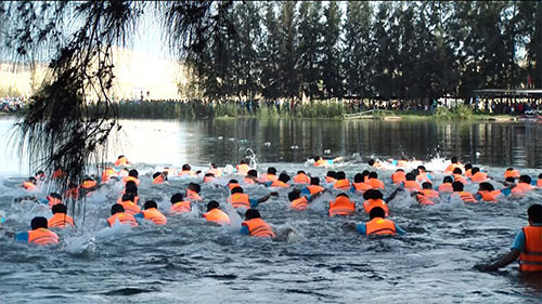 Exciting sporting event in Bau Trang ecotourism area