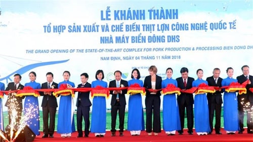 Hi-tech pig slaughterhouse opened in Nam Dinh