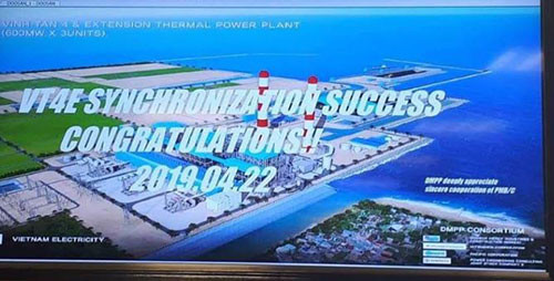 Vinh Tan 4 Expansion Thermal Power Plant sucessfully connect with national power grid