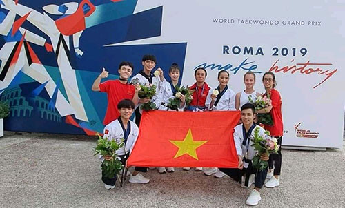 Athlete Nguyen Thi Le Kim won First gold medal at Italy’s World Taekwondo Grand Prix