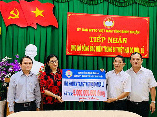 Binh Thuan Lottery Company donates VND 5 bln to flood-hit region