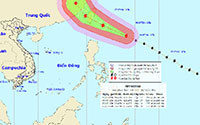Xuất hiện siêu bão ở vùng biển ngoài khơi xa phía Đông Bắc đảo Luzon