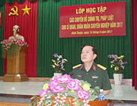 Đảng ủy Quân sự tỉnh: Học tập các chuyên đề chính trị, pháp luật
