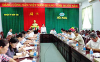Phó Bí thư Tỉnh ủy làm việc với Huyện ủy Hàm Tân: Nâng cao năng lực lãnh đạo, sức chiến đấu của tổ chức cơ sở Đảng