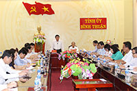 Đoàn Học viện Chính trị quốc gia Hồ Chí Minh làm việc tại Bình Thuận
