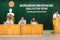 Tổ chức Kỳ họp thứ 6, HĐND thành phố Phan Thiết