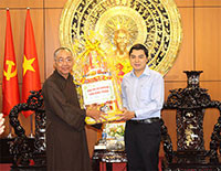 Ban Trị sự Giáo hội Phật giáo Việt Nam tỉnh chúc tết Tỉnh ủy
