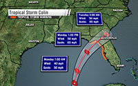 Bang Florida (Mỹ) công bố tình trạng khẩn cấp khi bão Colin đổ bộ