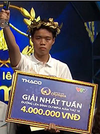Trần Nguyễn Nhất Tín chiến thắng cuộc thi tuần Đường lên đỉnh Olympia
