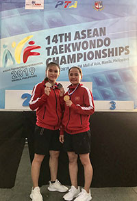 Hai chị em Lệ Kim và Kim Hà tham dự Giải Taekwondo Châu Á
