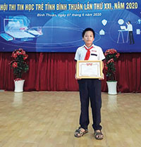 Thái Nguyên Trung đạt giải nhất tin học trẻ Bình Thuận