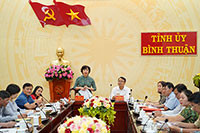 Đoàn công tác Học viện Chính trị Quốc gia Hồ Chí Minh làm việc tại Bình Thuận
