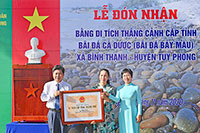 Tuy Phong: Đón nhận Bằng xếp hạng di tích thắng cảnh cấp tỉnh Bãi đá Cà Dược