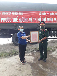 Xã Phước Thể (Tuy Phong): Ủng hộ 10 tấn lương thực đến TP. Hồ Chí Minh