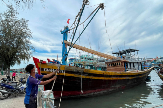 Ngư dân Phan Thiết chủ động ứng phó bão số 9