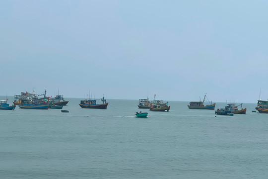 Một tàu cá chở 34 lao động bị sự cố thả trôi trên biển Phú Quý