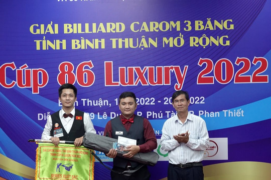Nguyễn Quốc Nguyện vô địch giải Billiard Carom 3 băng Bình Thuận mở rộng