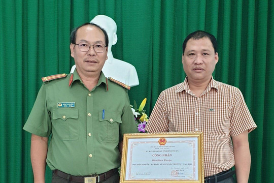 Báo Bình Thuận được công nhận đạt tiêu chuẩn “An toàn về an ninh, trật tự” năm 2021