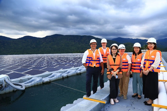 Representatives of the Embassy of Canadian and ADB visited Da Mi for the Floating Solar Energy Project
