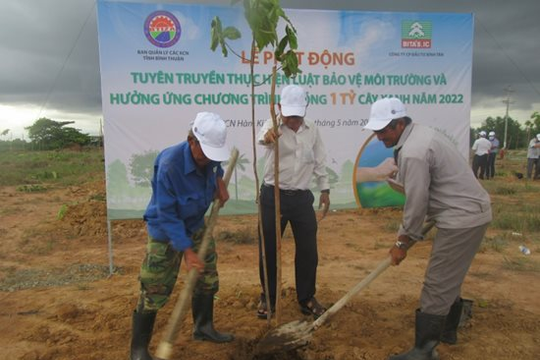 

Hưởng ứng chương trình trồng 1 tỷ cây xanh trong các KCN
