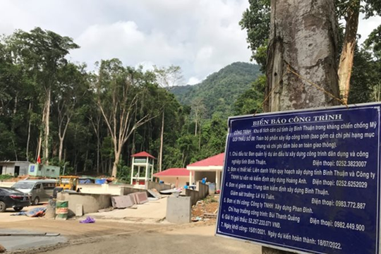 Công trình Khu di tích căn cứ Tỉnh ủy Bình Thuận trong kháng chiến chống Mỹ: Nỗ lực hoàn thành, đưa vào sử dụng cuối năm nay