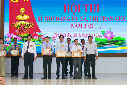 Huyện ủy Hàm Thuận Bắc tổ chức hội thi Bí thư Đảng ủy xã, thị trấn giỏi ﻿﻿ năm 2022