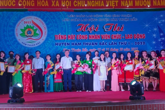 Hàm Thuận Bắc bế mạc Hội thi Tiếng hát CNVC-LĐ lần thứ I, năm 2022