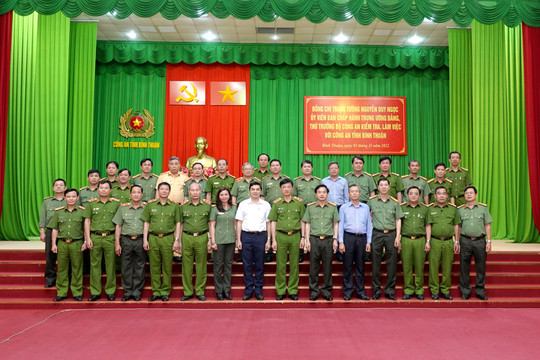 Thứ trưởng Bộ Công an Nguyễn Duy Ngọc làm việc tại Bình Thuận
