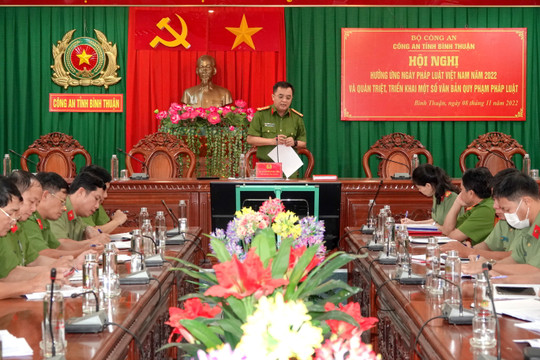 Công an Bình Thuận: Hưởng ứng Ngày Pháp luật Việt Nam và triển khai ﻿ các văn bản pháp luật mới