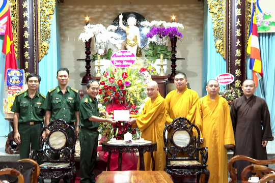 BĐBP tỉnh: Chúc mừng Giáo hội Phật giáo Việt Nam tỉnh nhân dịp Đại lễ Phật đản 2023