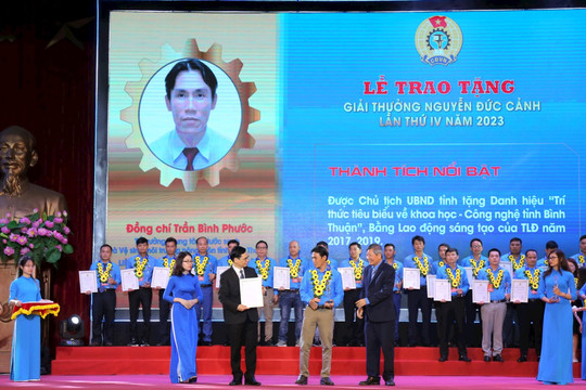 Bình Thuận có đoàn viên được nhận Giải thưởng Nguyễn Đức Cảnh