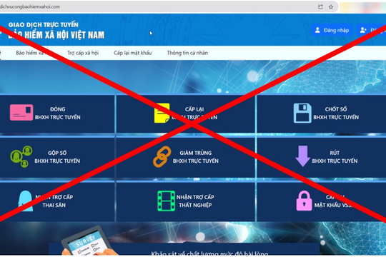 Cảnh báo trang web giả mạo cổng dịch vụ BHXH Việt Nam