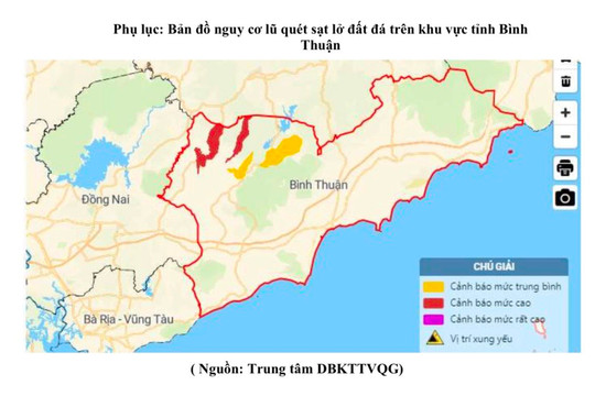 Tiếp tục cảnh báo lũ quét, sạt lở đất do mưa lũ tại Bình Thuận