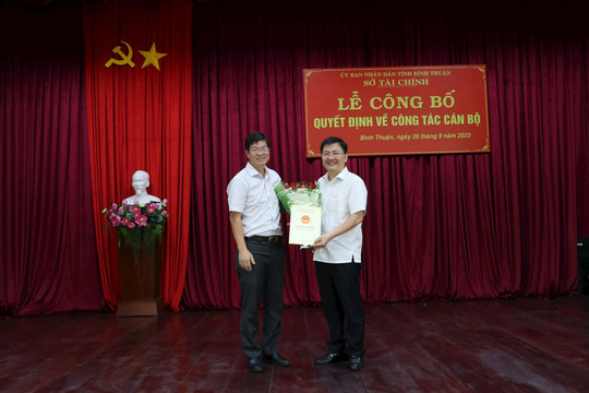 Ông Phan Thế Hanh làm Giám đốc Sở Tài chính Bình Thuận