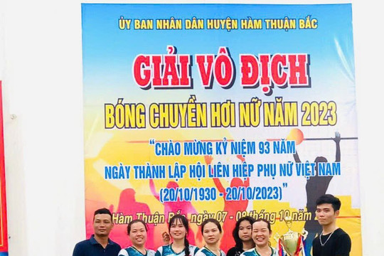 Hàm Thuận Bắc tổ chức giải vô địch bóng chuyền hơi nữ năm 2023