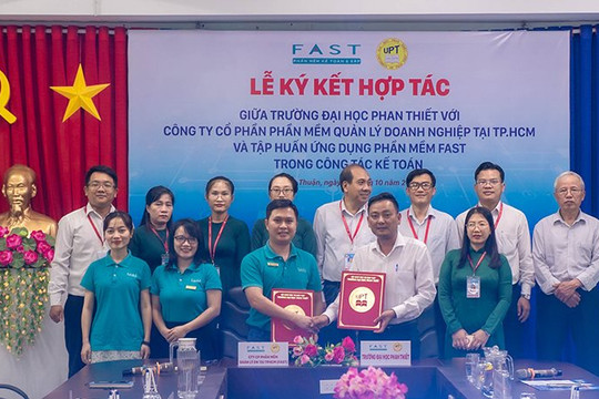 Trường Đại học Phan Thiết và Công ty cổ phần Phần mềm Quản lý Doanh nghiệp TP.HCM ký kết hợp tác