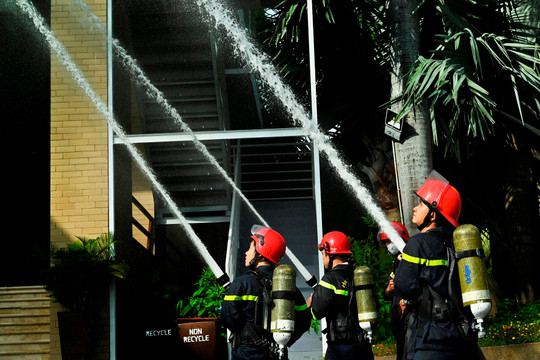 Diễn tập phòng cháy chữa cháy và cứu nạn cứu hộ tại khu du lịch 
