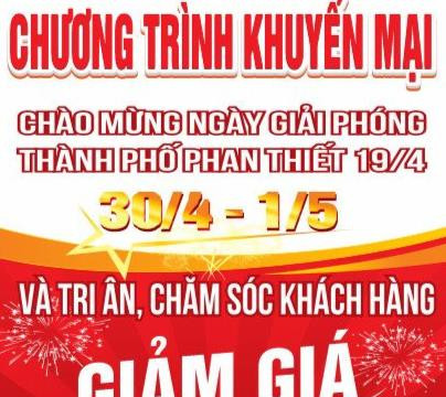 Công ty TNHH MTV Lâm nghiệp Bình Thuận: Thông báo chương trình khuyến mãi chào mừng Ngày Giải phóng thành phố Phan Thiết 19/4, lễ 30/4 - 1/5 và tri ân chăm sóc khách hàng