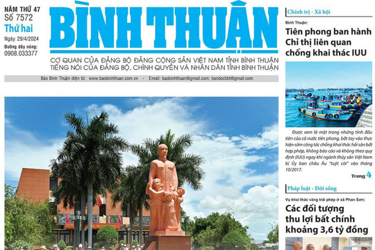 Kính mời độc giả đón đọc báo in Bình Thuận hôm nay (29/4)