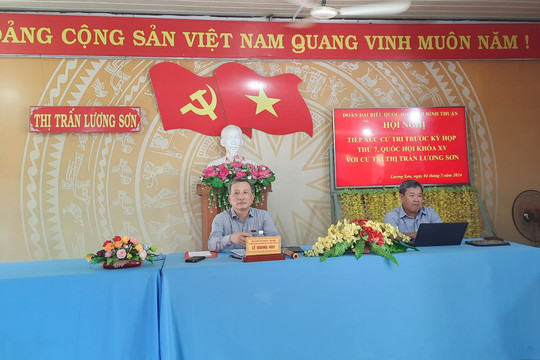 Cử tri thị trấn Lương Sơn:
Đưa dự án về Bắc Bình, tạo việc làm cho người dân