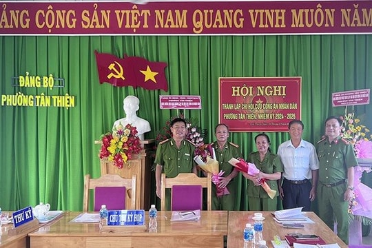  La Gi: Thành lập Chi hội Cựu Công an nhân dân ở cấp xã