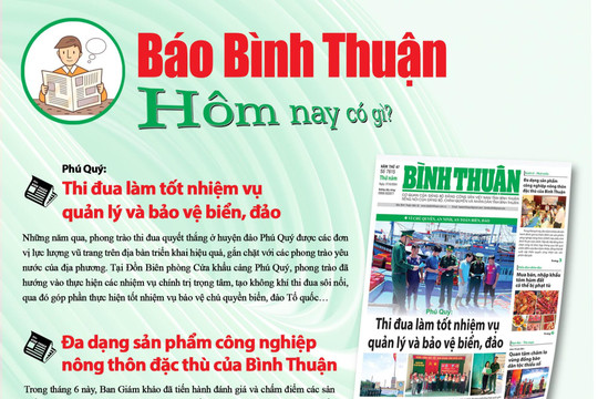 Kính mời độc giả đón đọc báo in Bình Thuận hôm nay (27/6)