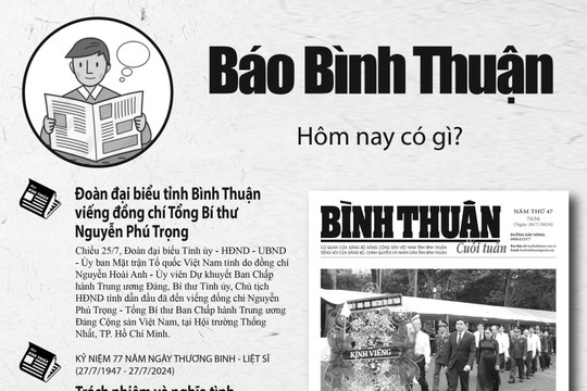 Kính mời độc giả đón đọc báo in Bình Thuận hôm nay (26/7)