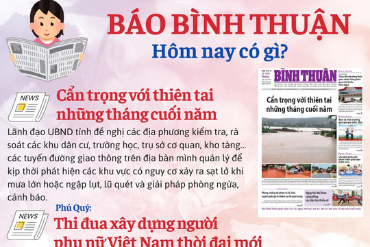 Kính mời độc giả đón đọc báo in Bình Thuận hôm nay (30/7)