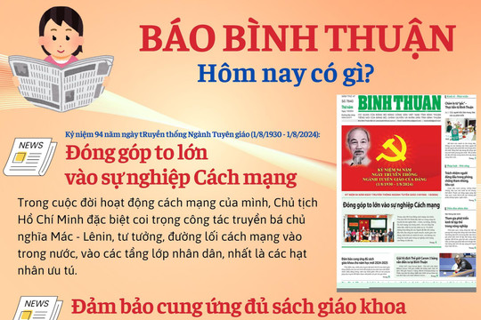 Kính mời độc giả đón đọc báo in Bình Thuận hôm nay (1/8)